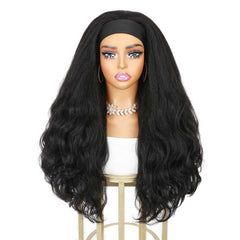 Quantum Love Yaki Curly Headband Wig side view highlighting versatile styling options without glue.