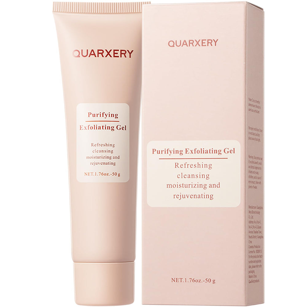 Quarxery Gentle Exfoliating Gel bottle dispense for daily cleansing on sensitive skin