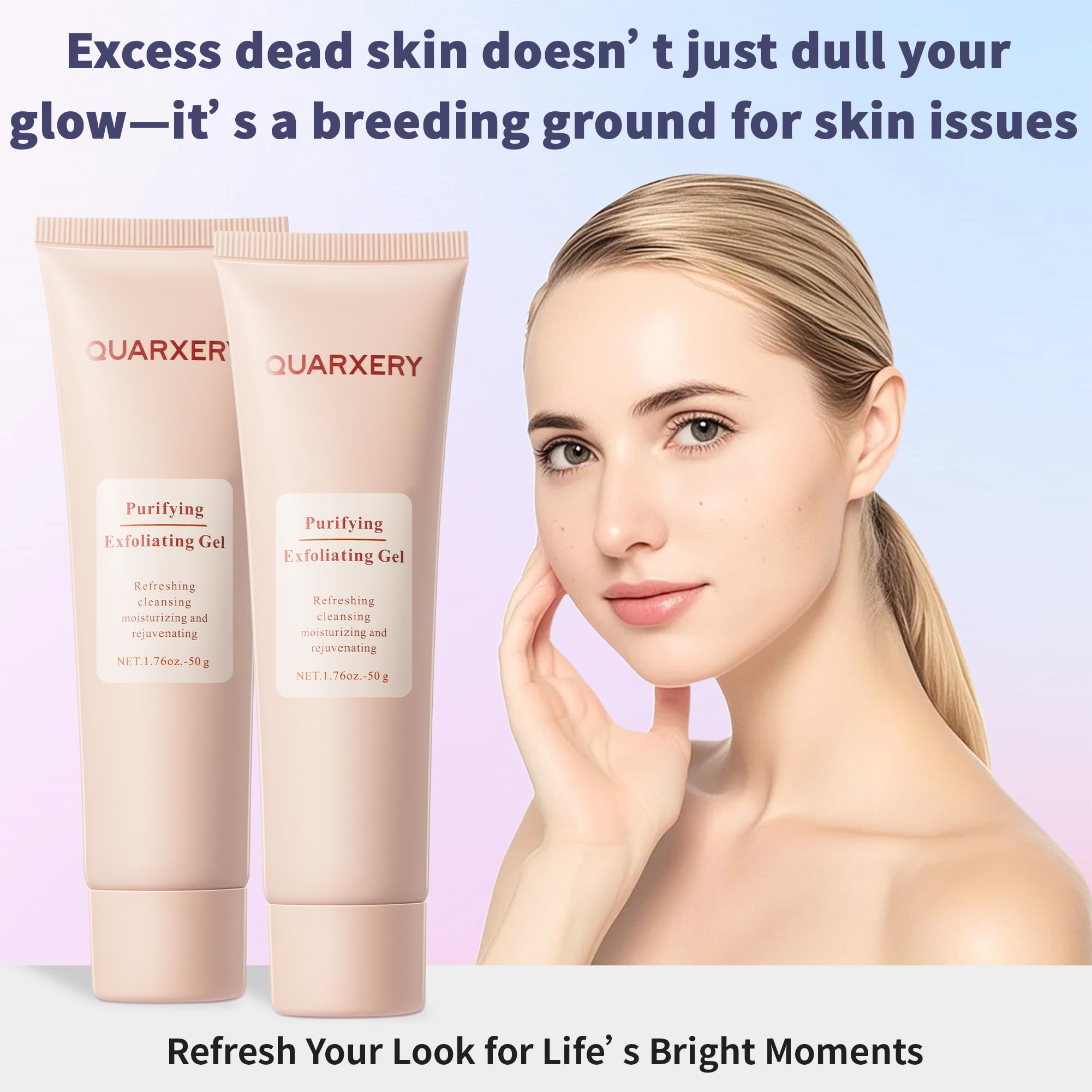 Quarxery Gentle Exfoliating Gel being applied to face for even coverage