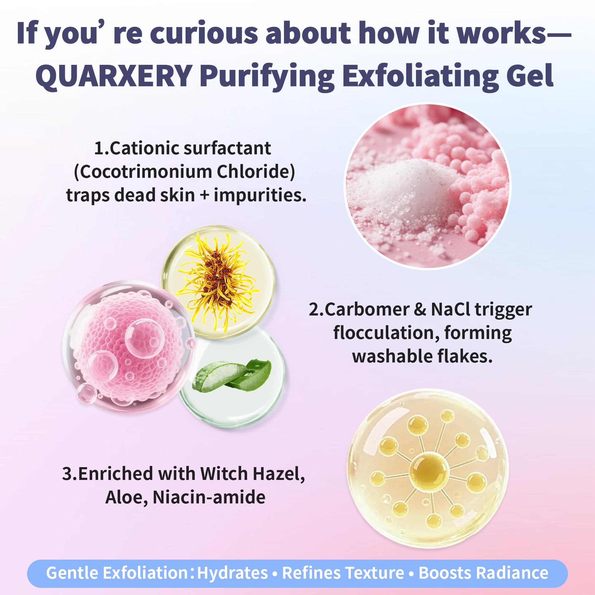 Quarxery Gentle Exfoliating Gel on face neck and body use