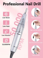 Qaucdlnd Nail Drill ceramic bit in use enables efficient gel removal.