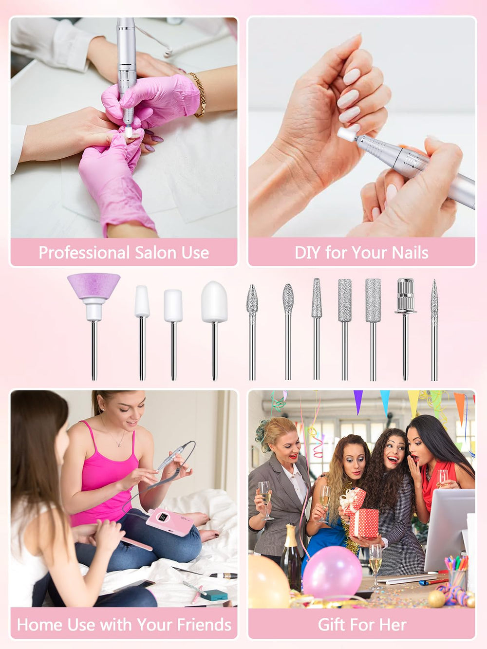Qaucdlnd Nail Drill travel case keeps accessories organized on the go.
