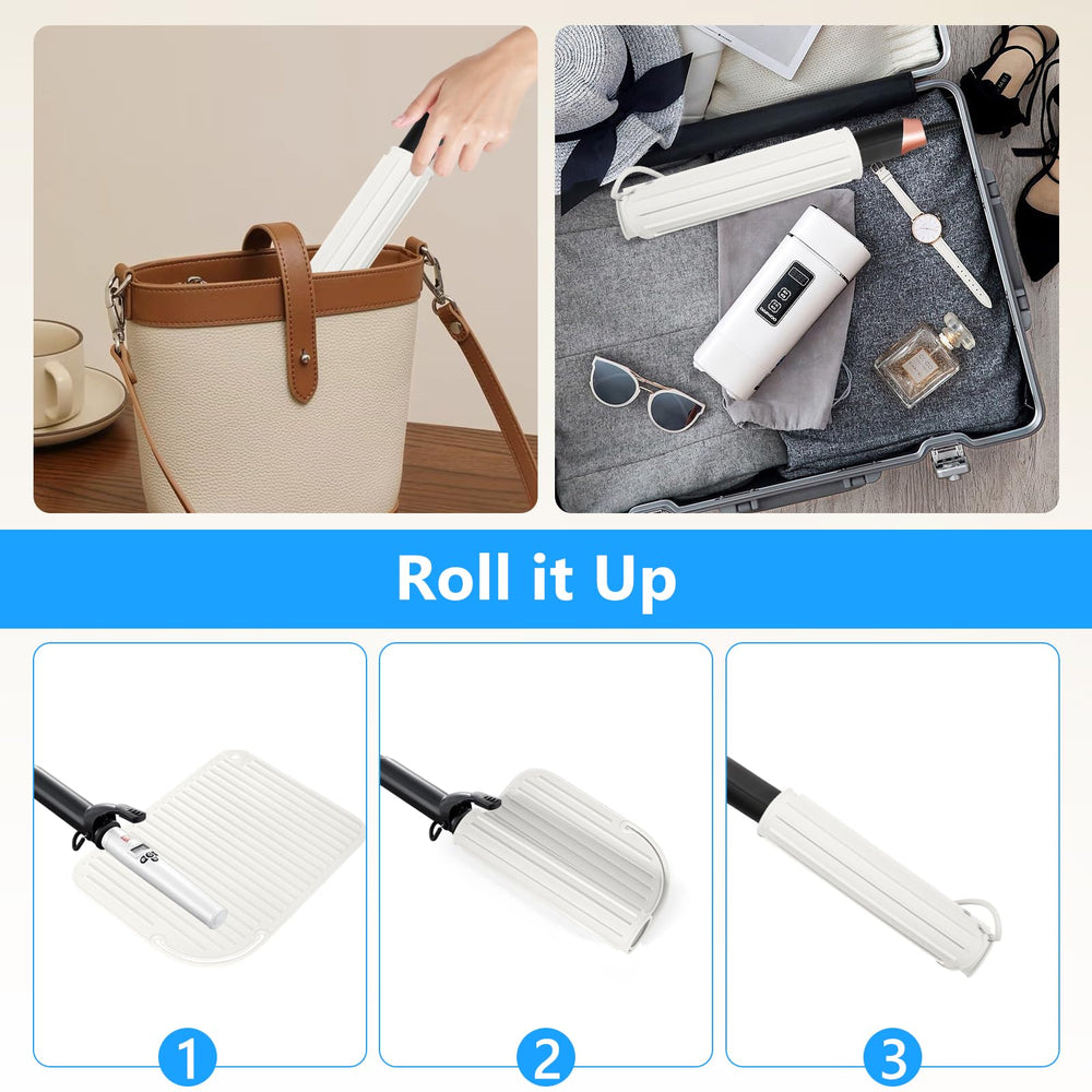 Quccefods curling iron mat holding multiple tools for a tidier routine