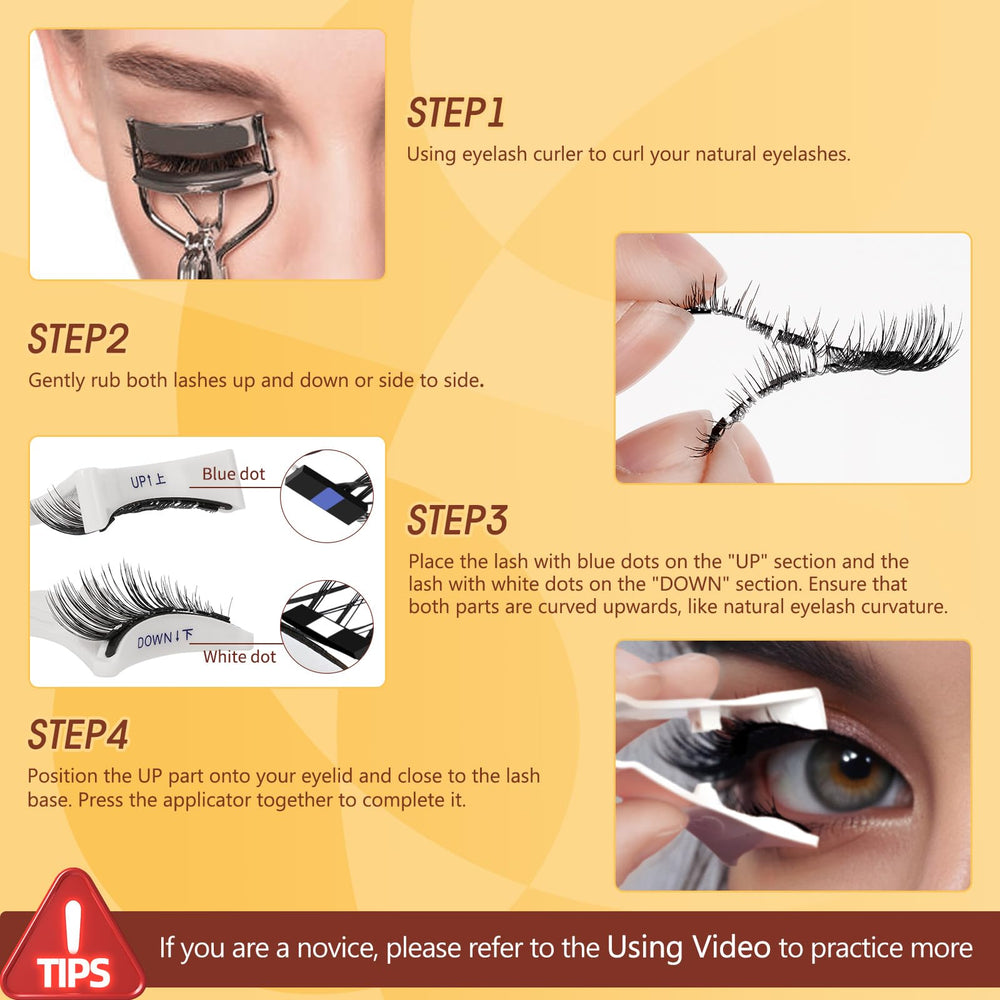 QUEWEL magnetic eyelashes applicator for precise placement and easy wear.