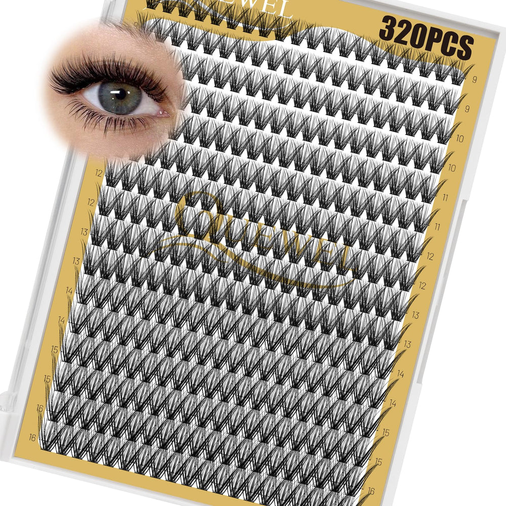 QUEWEL Lash Clusters tray 320pcs for easy at-home application and long-lasting wear