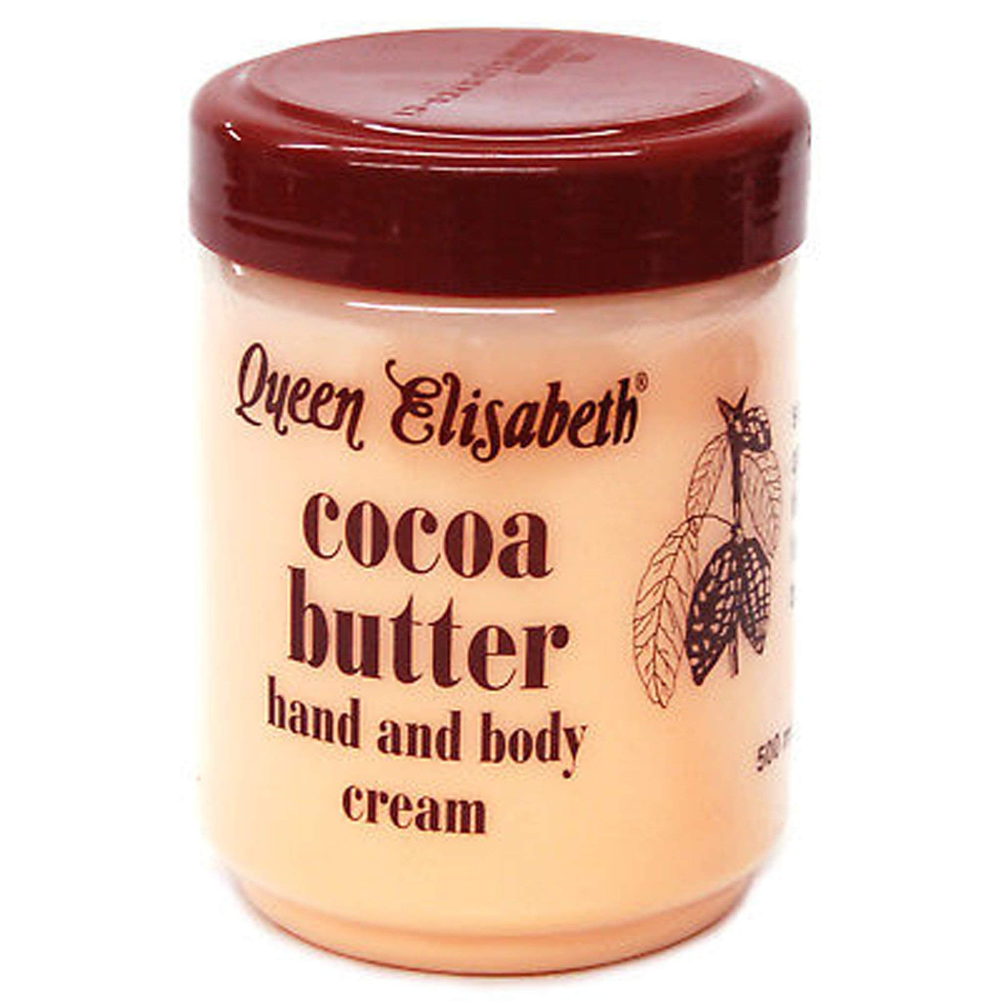 Queen Elisabeth Cocoa Butter 500ml tub shown for deep hydration and skin softness