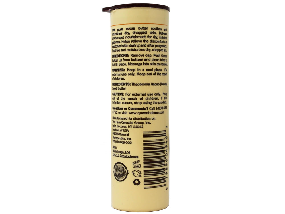 Barra de cacao Queen Helene, ideal para labios y zonas ásperas.