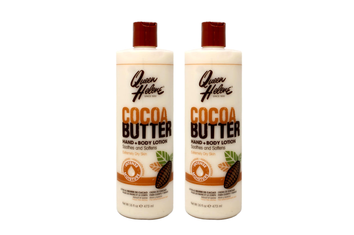 Queen Helene Cocoa Butter Lotion 16oz bottle front offers deep moisture and smooth skin.