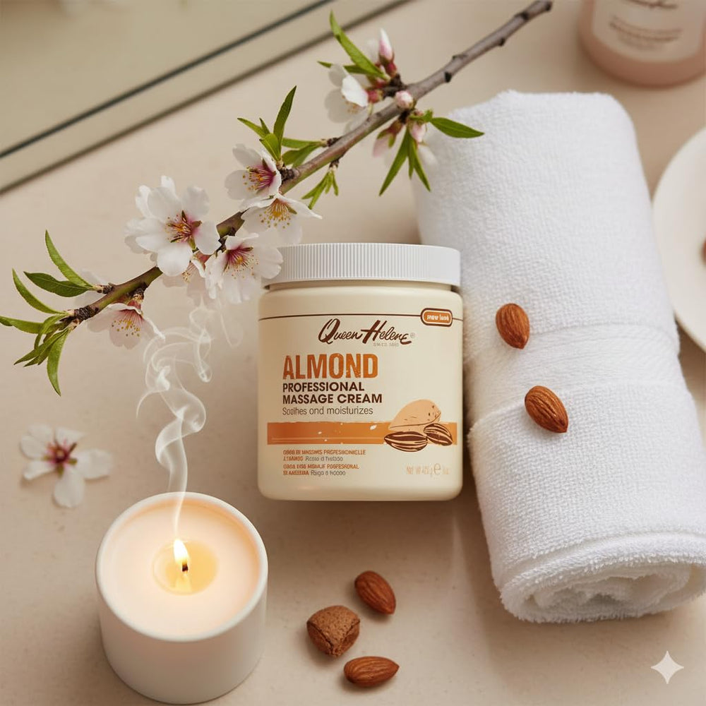 Queen Helene creamy texture on skin for luxurious massage and nourishment.