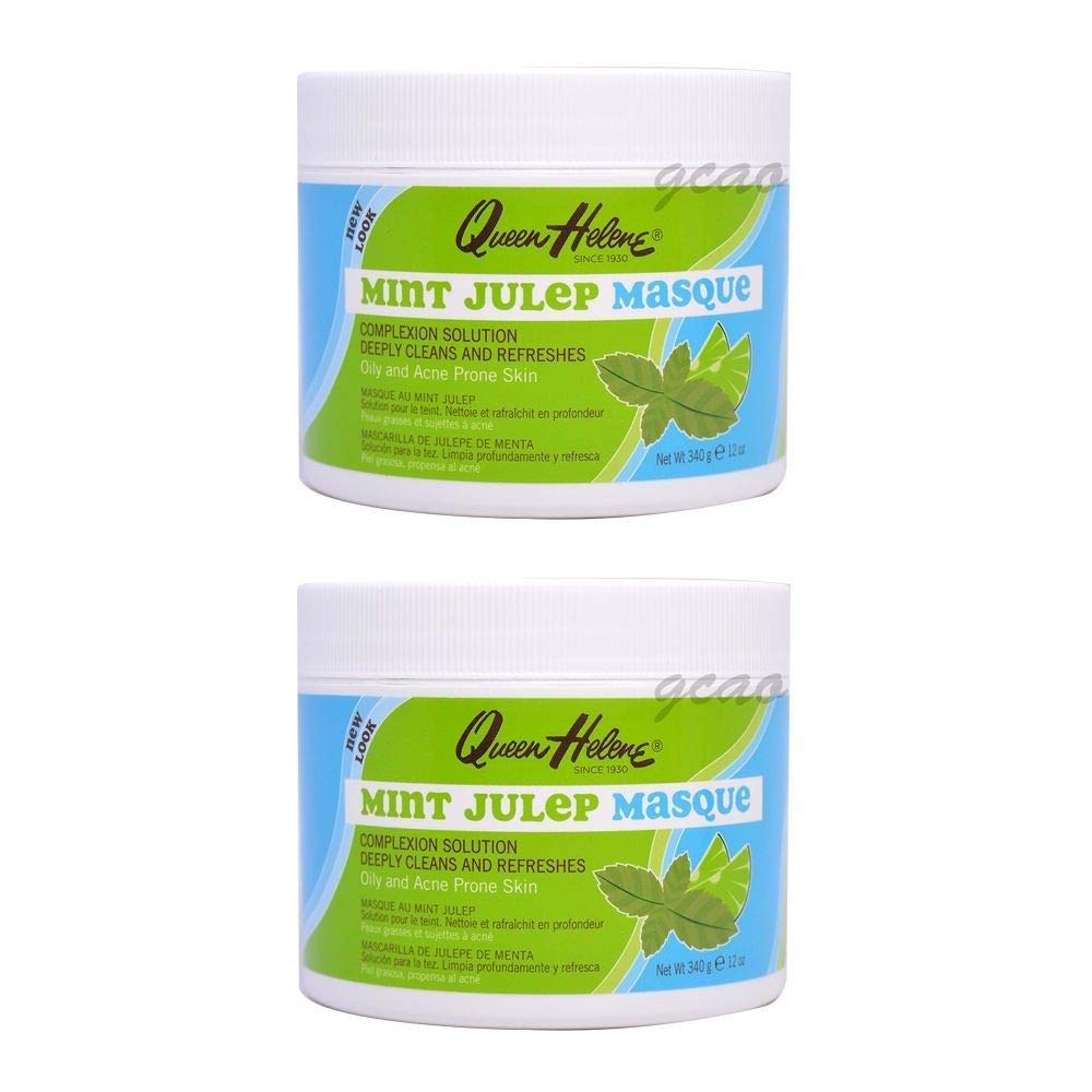 Queen Helene Mint Julep Masque jar showcasing a refreshing, purifying clay mask for oily skin.