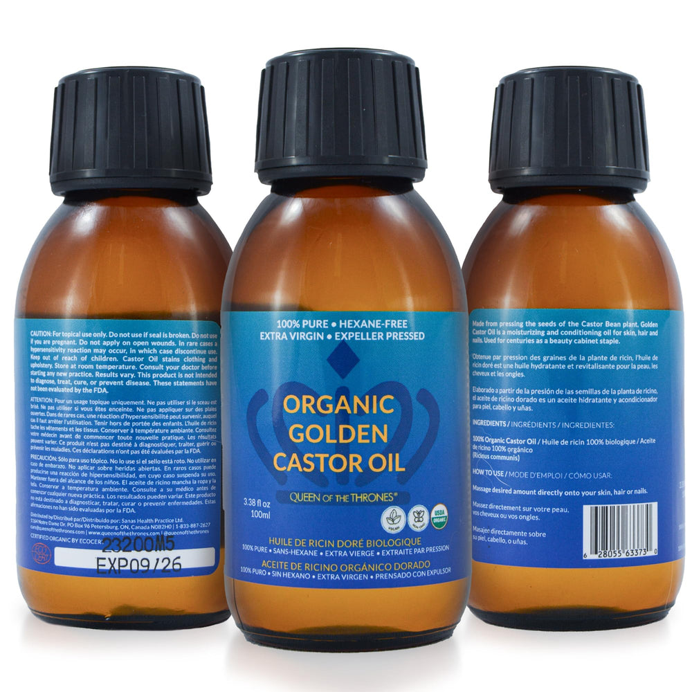 QUEEN OF THE THRONES Amber glass bottle protects against contaminants and preserves quality.