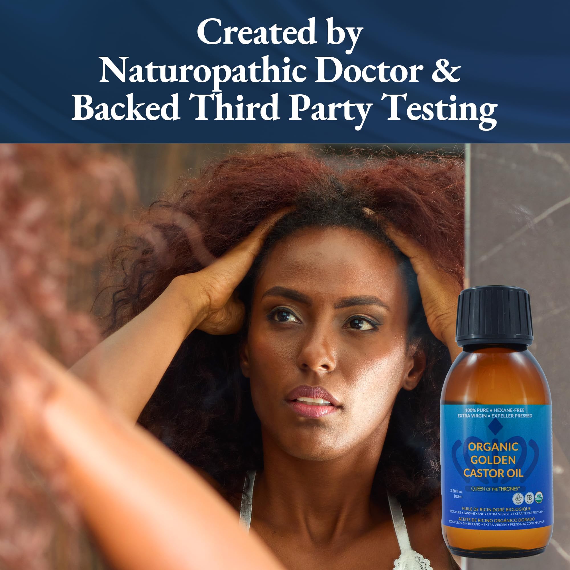 QUEEN OF THE THRONES Castor Oil used as eye makeup remover and facial moisturizer.
