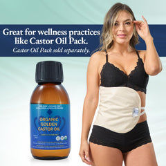 QUEEN OF THE THRONES Castor Oil travel-size packaging for on-the-go skin and hair care.