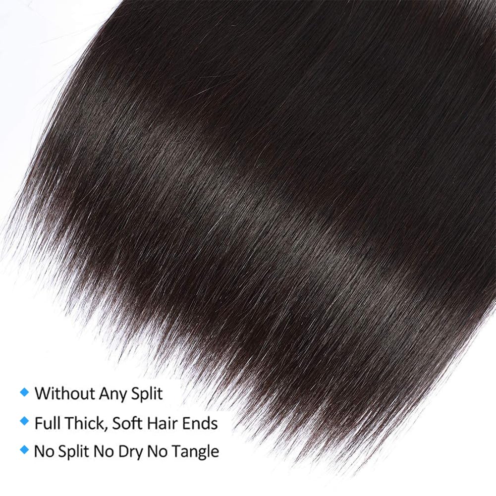 Queenset straight bundles 16-inch natural black length display for dramatic looks