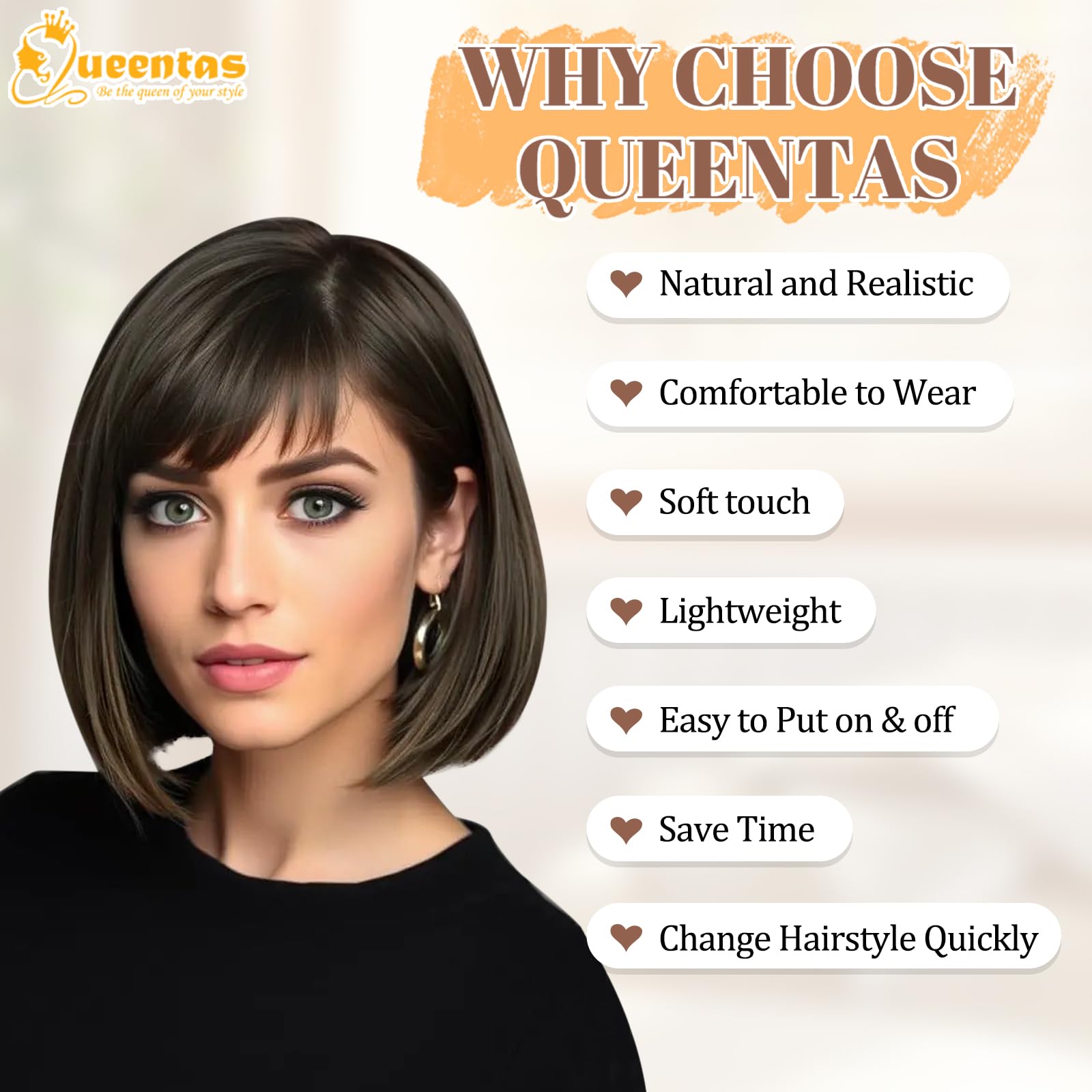 QUEENTAS care tips for heat-resistant synthetic fibers maintain shine.