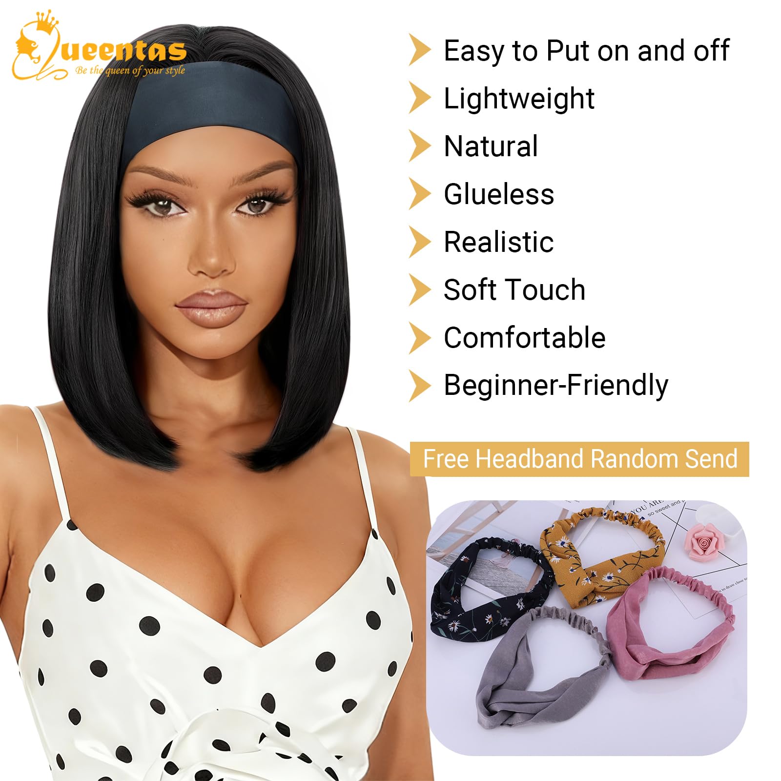 QUEENTAS headband wig cap construction reveals breathable comfort