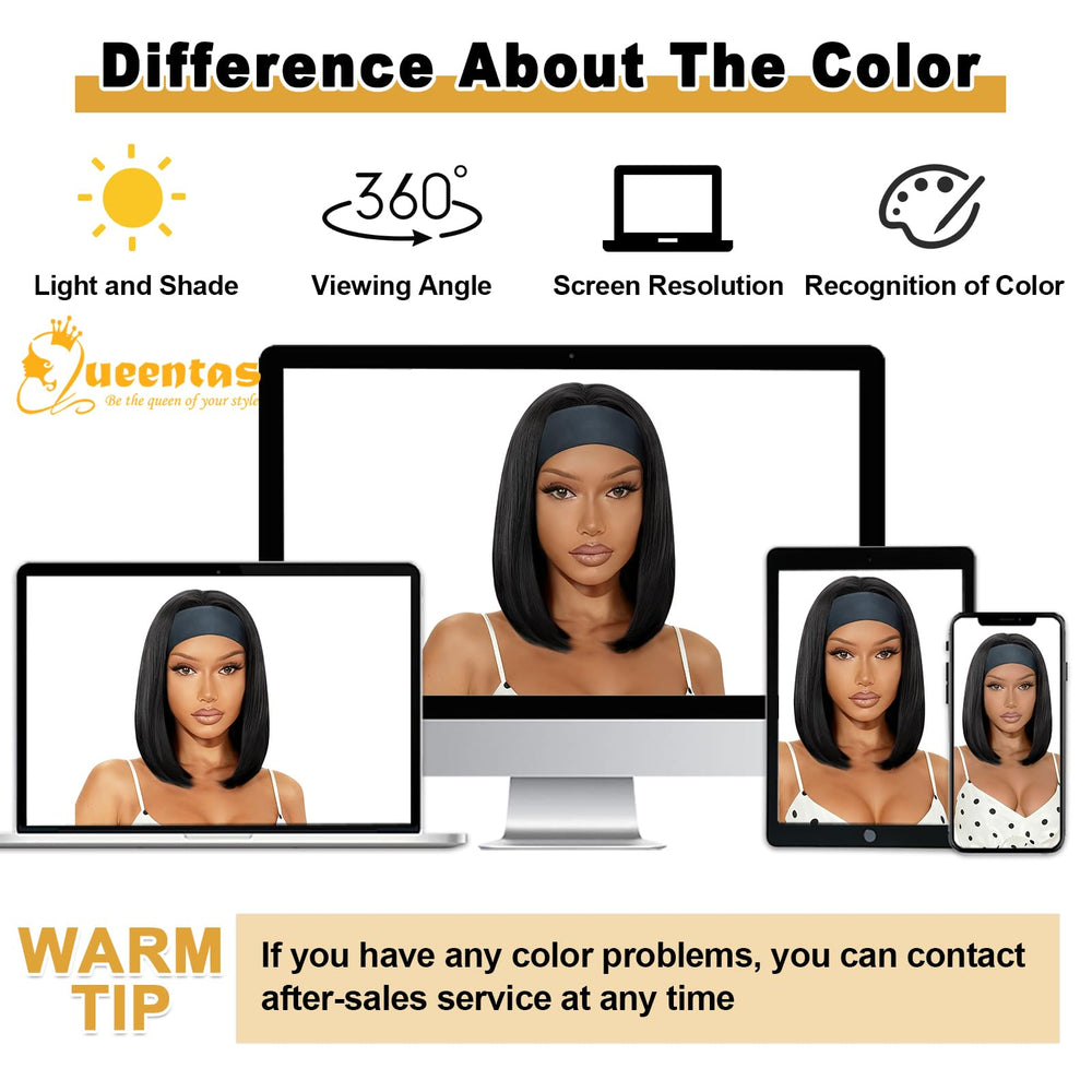 QUEENTAS wig package includes headband and nylon cap