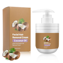 QentAnud coconut oil facial hair removal cream tube for gentle at-home hair removal.