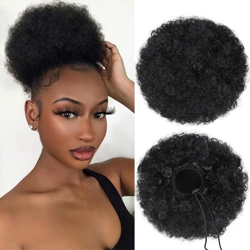 quesdom Afro Puff Ponytail Extension clip-in for quick, secure daily styling.