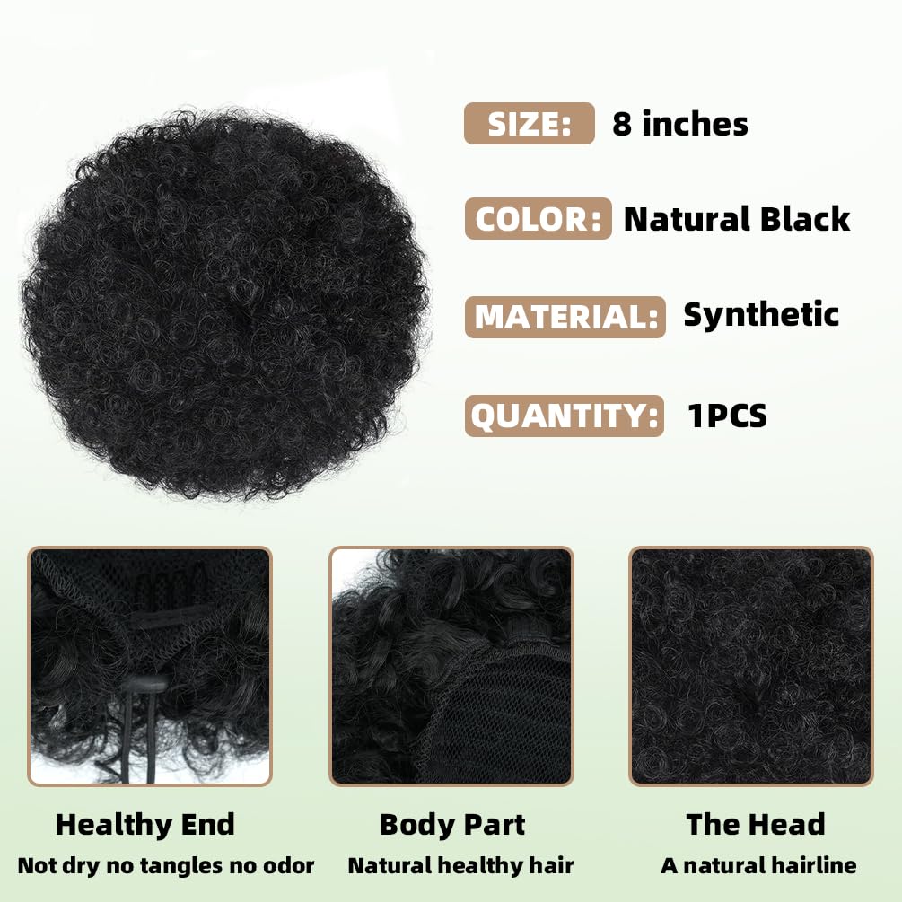 quesdom Afro Puff synthetic-hair-texture close-up shows realistic, tangle-resistant fibers.