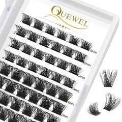 QUEWEL cluster lashes 72pcs wide stem for natural look at home