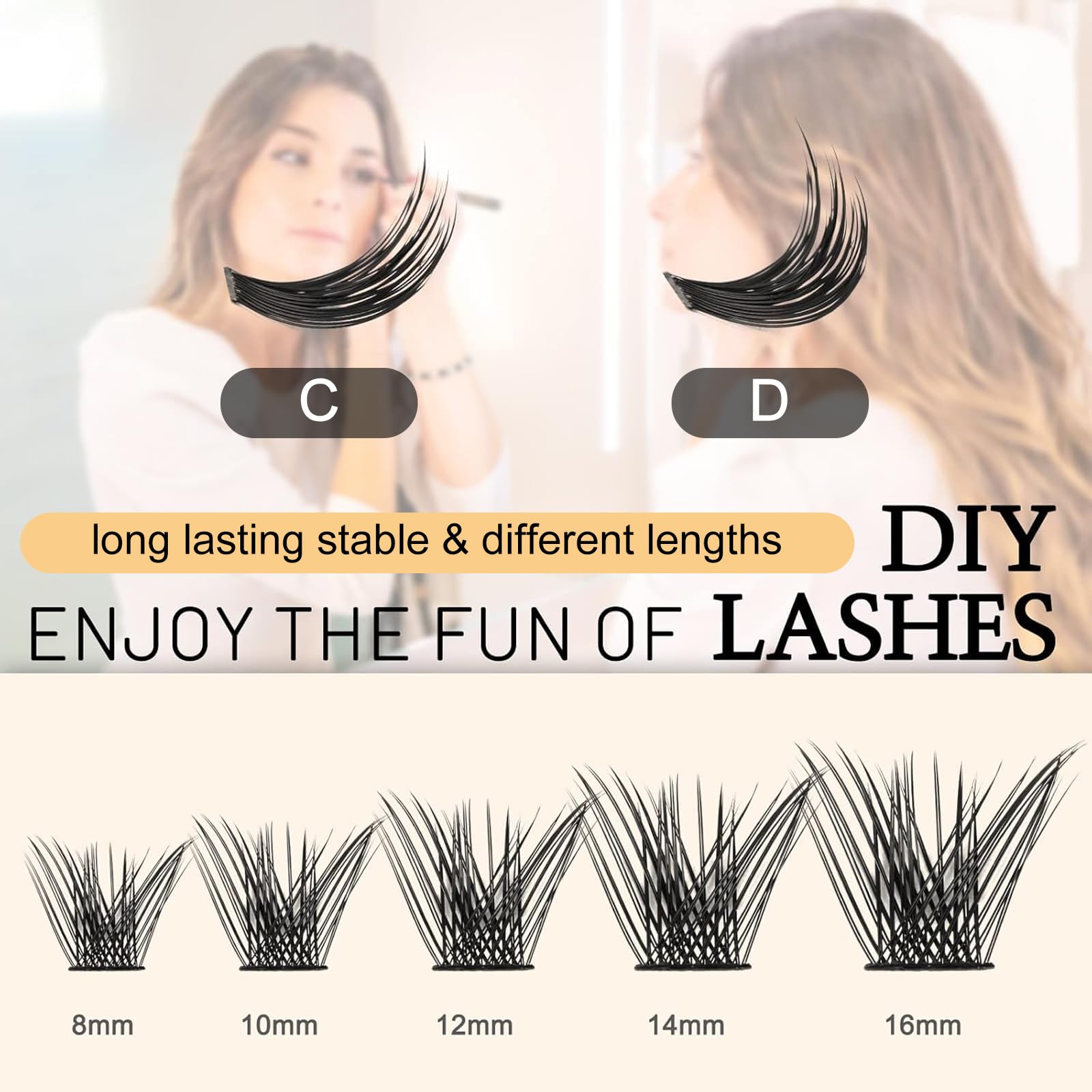 QUEWEL cluster lashes easy-pickup design for quick DIY application