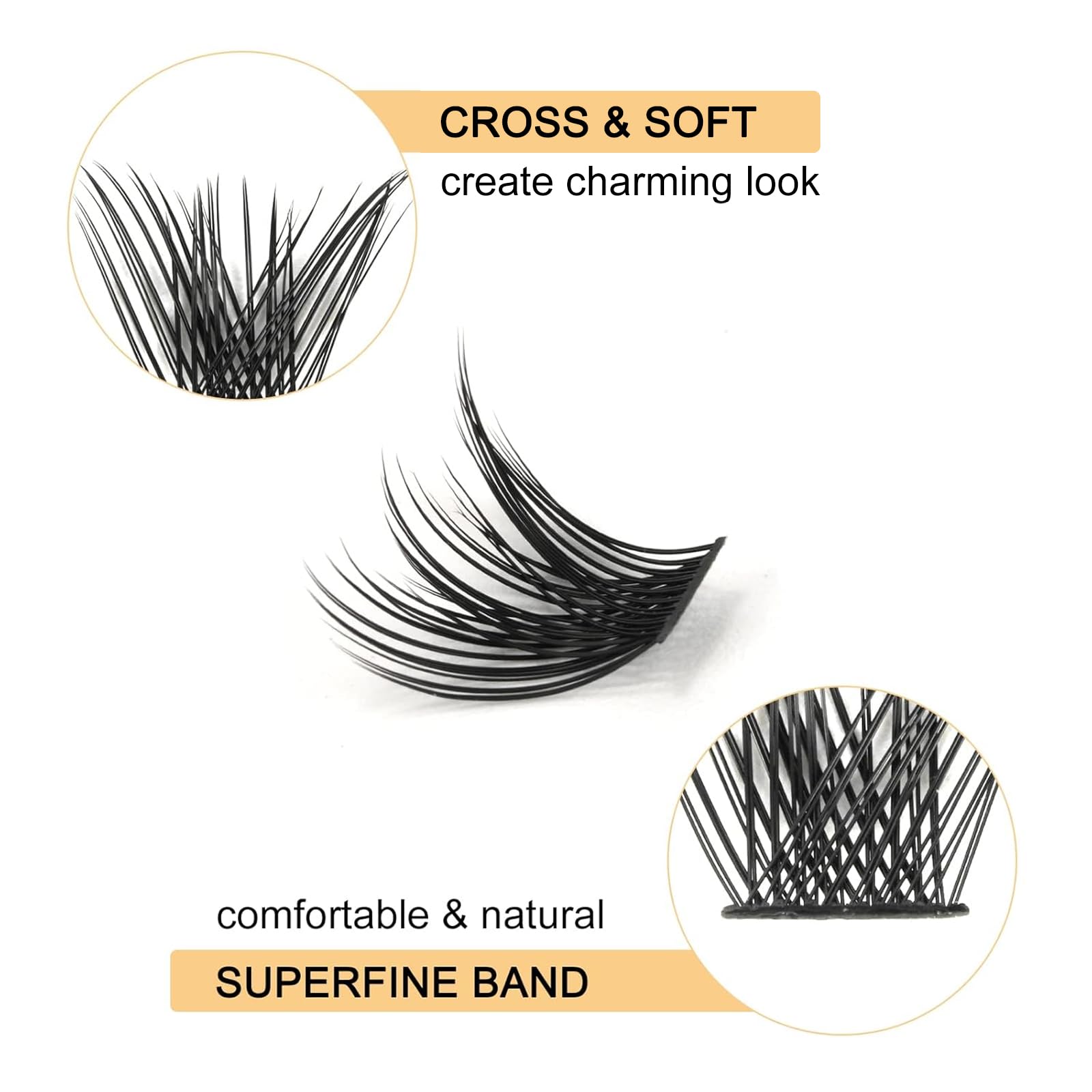 QUEWEL cluster lashes soft lightweight fibers for comfortable wear