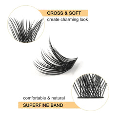 QUEWEL cluster lashes soft lightweight fibers for comfortable wear