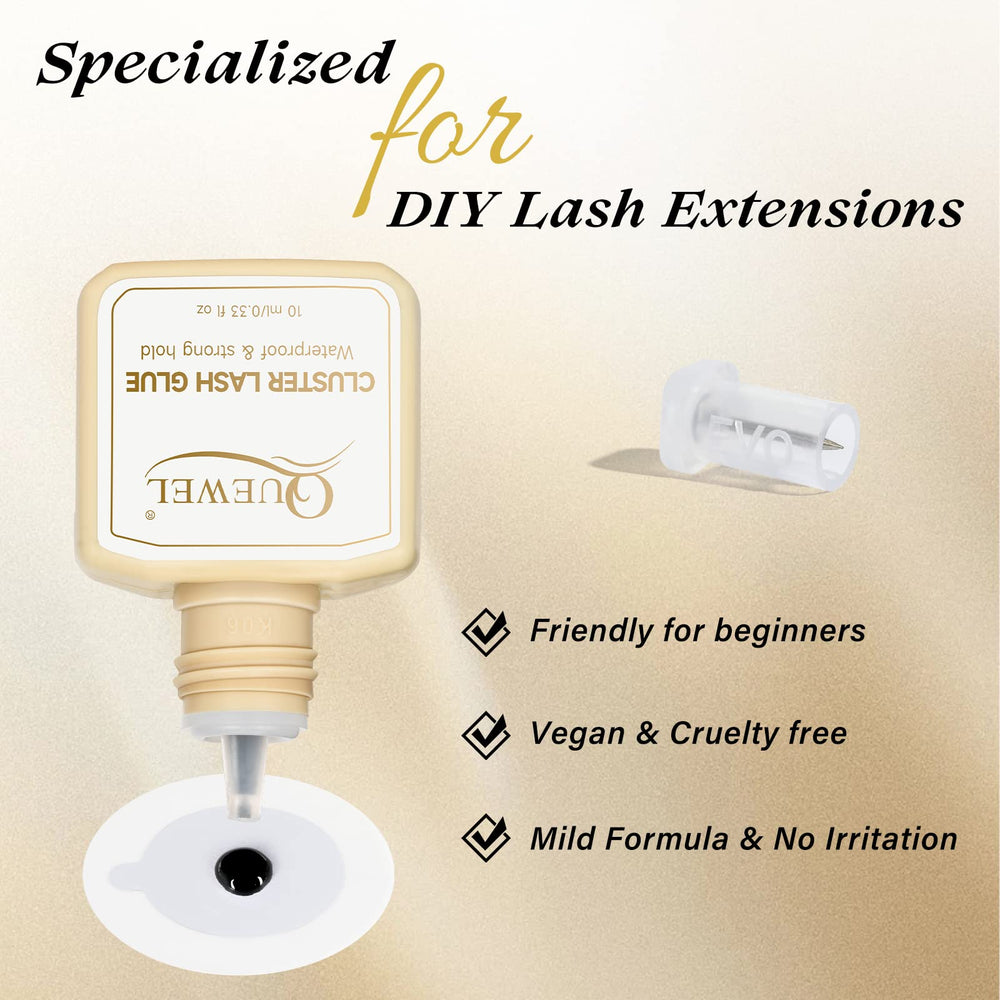 QUEWEL DIY lash-extension application scene demonstrates easy at home clustering