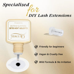 QUEWEL DIY lash-extension application scene demonstrates easy at home clustering