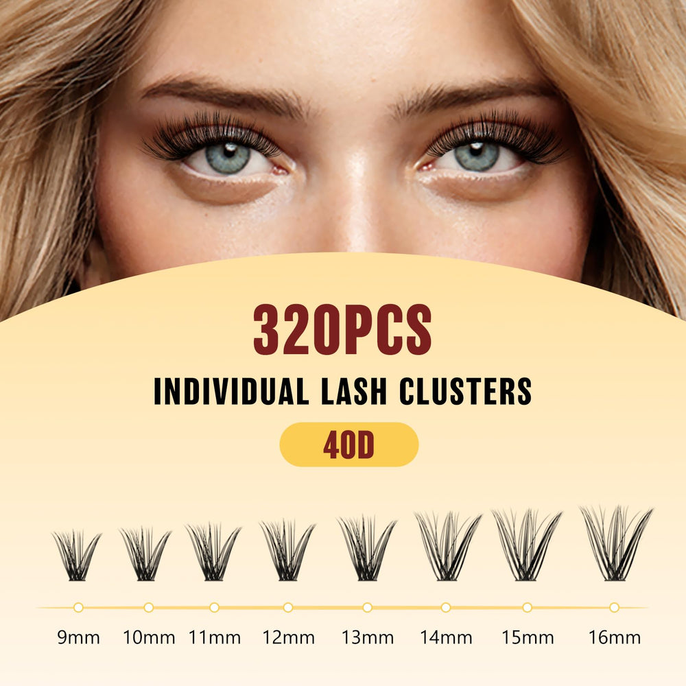 QUEWEL lash clusters bond and seal for longer-lasting wear.