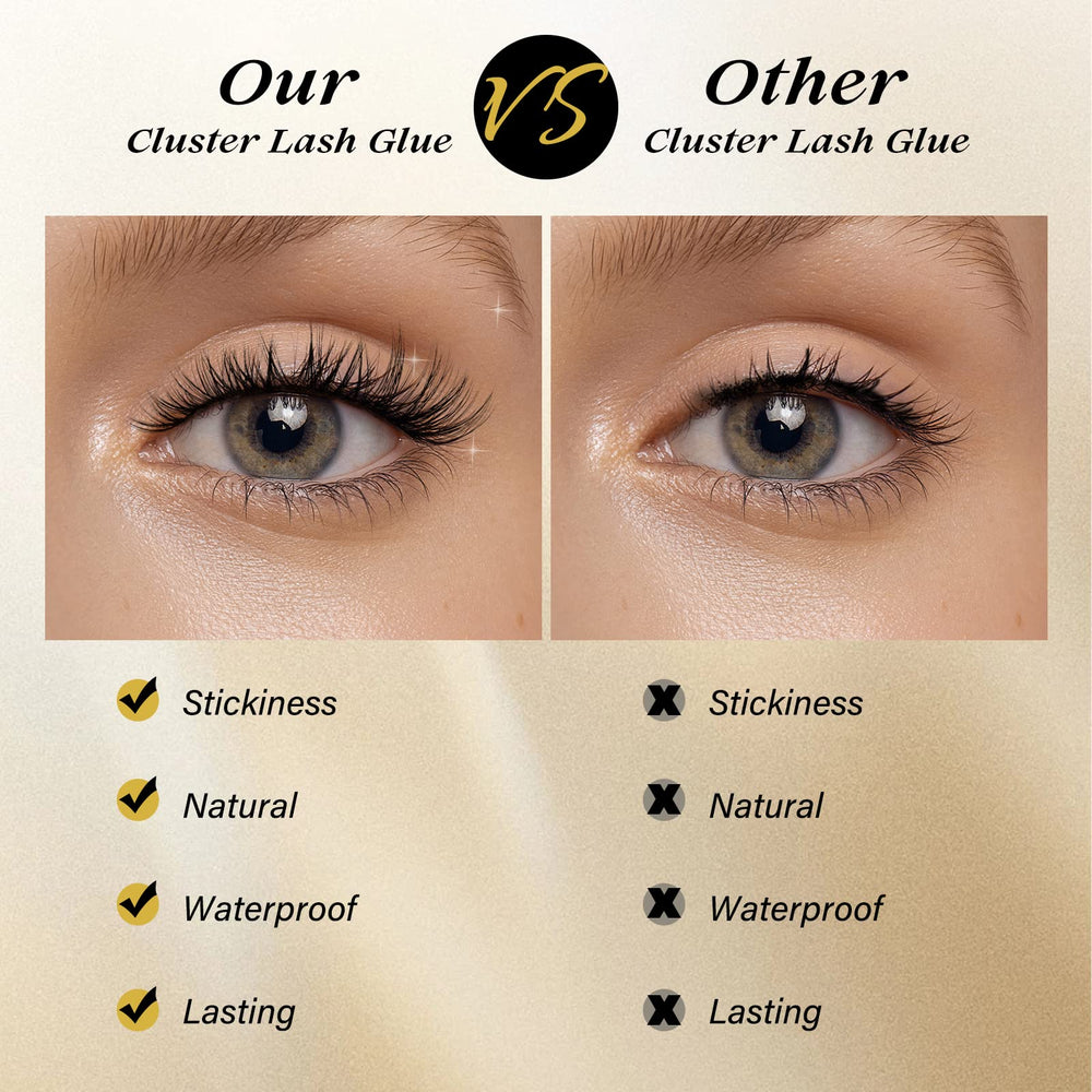 QUEWEL lash clusters glue mild vegan formula for sensitive eyes