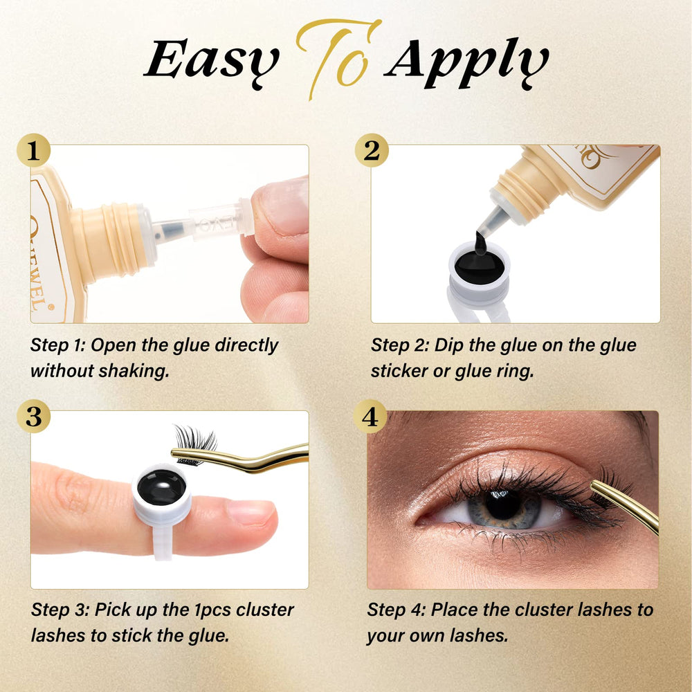 QUEWEL lash clusters remover for residue free cleanup after wear