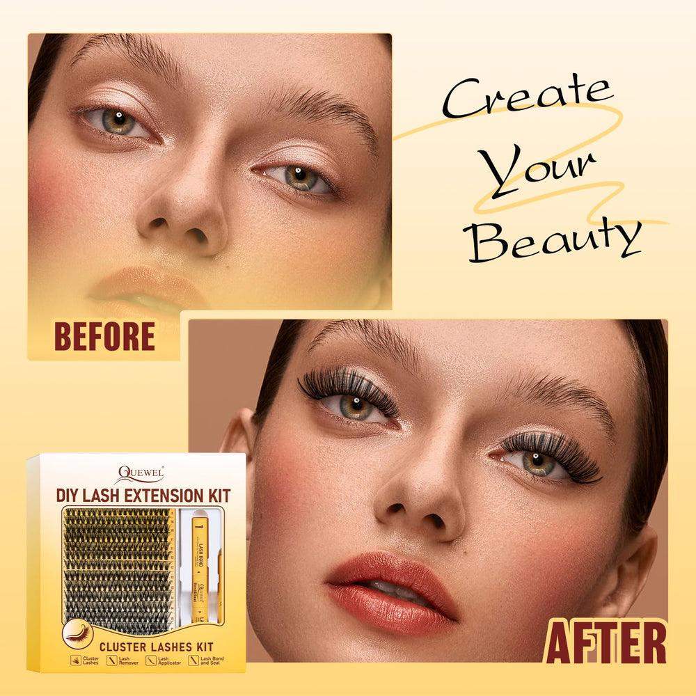 QUEWEL lash clusters remover eases cleaning with upgraded brush head.