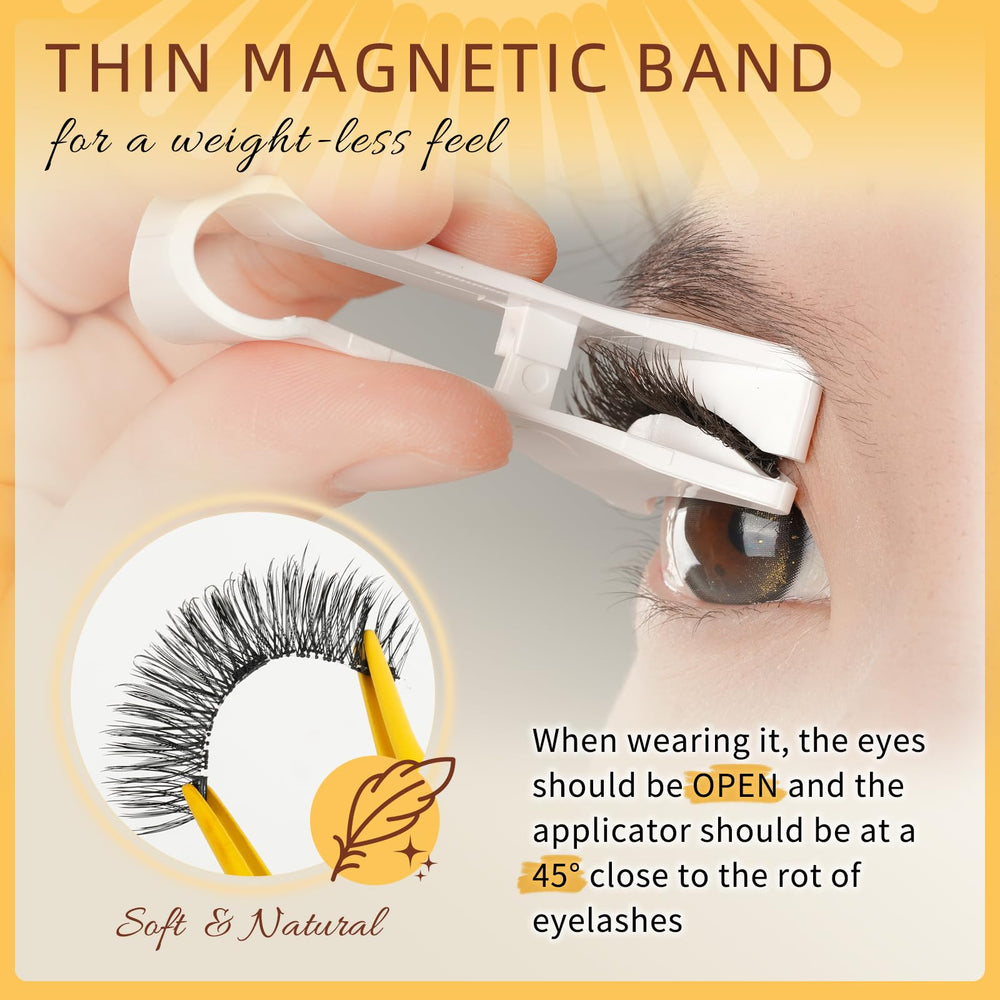 QUEWEL natural wispy magnetic lashes for a seamless, lightweight look.