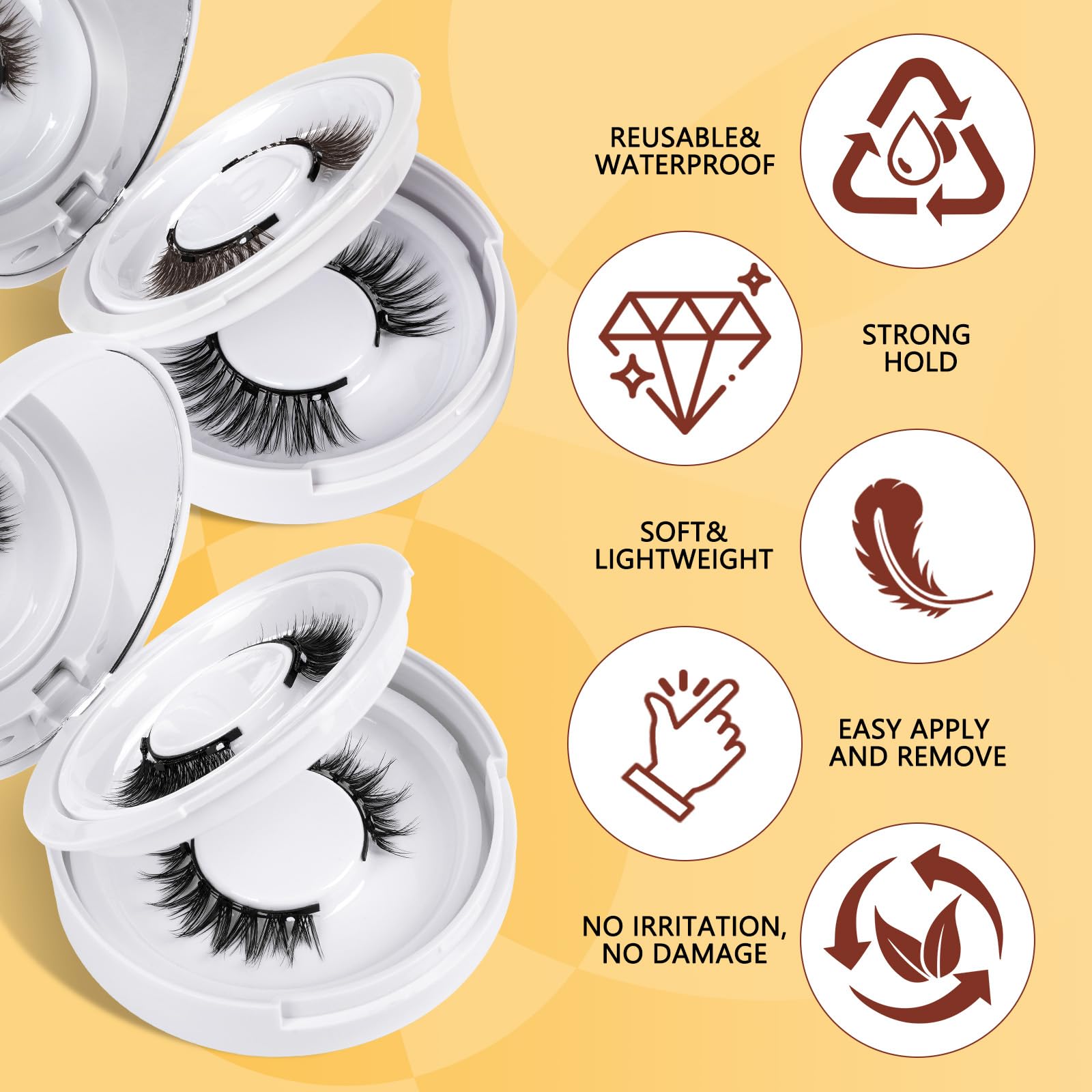 QUEWEL reusable magnetic eyelashes in box promote eco-friendly beauty