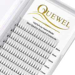 QUEWEL premade fans on tray for fast professional lash applications