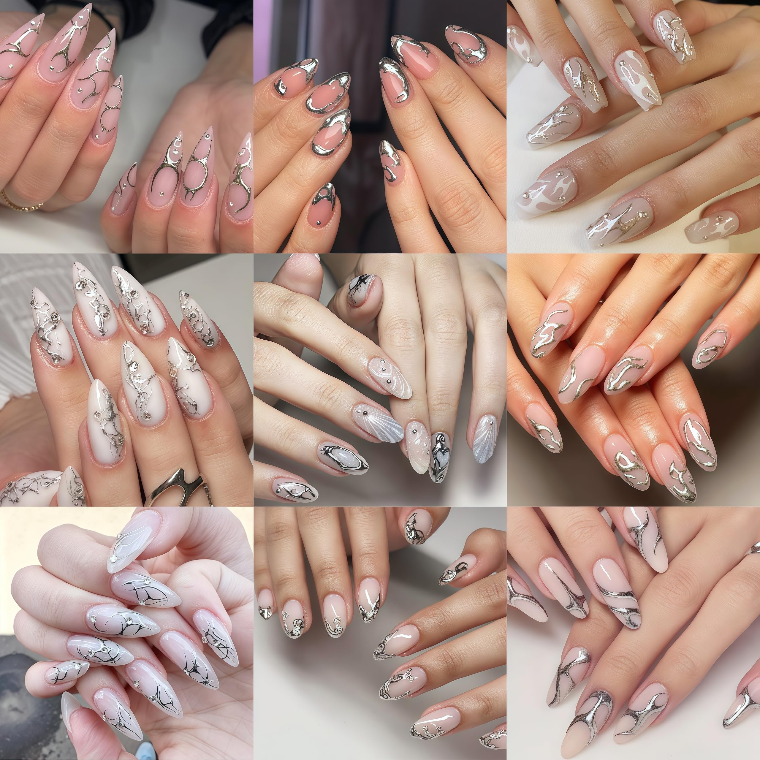 Quezadyl marble wave decals add depth and shimmer to natural or gel nails.
