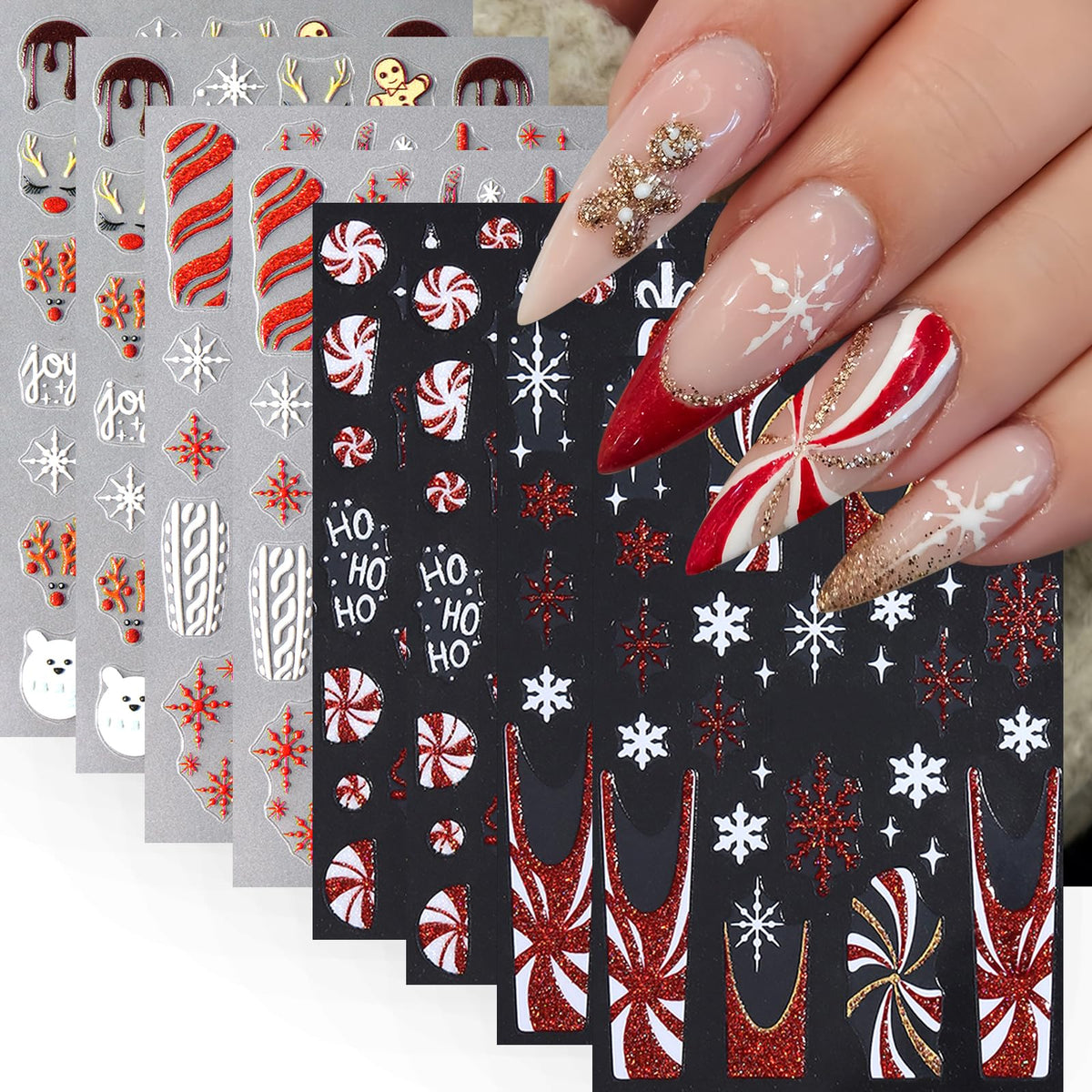 Pegatinas Quezadyl de uñas con copos de nieve para look invernal festivo