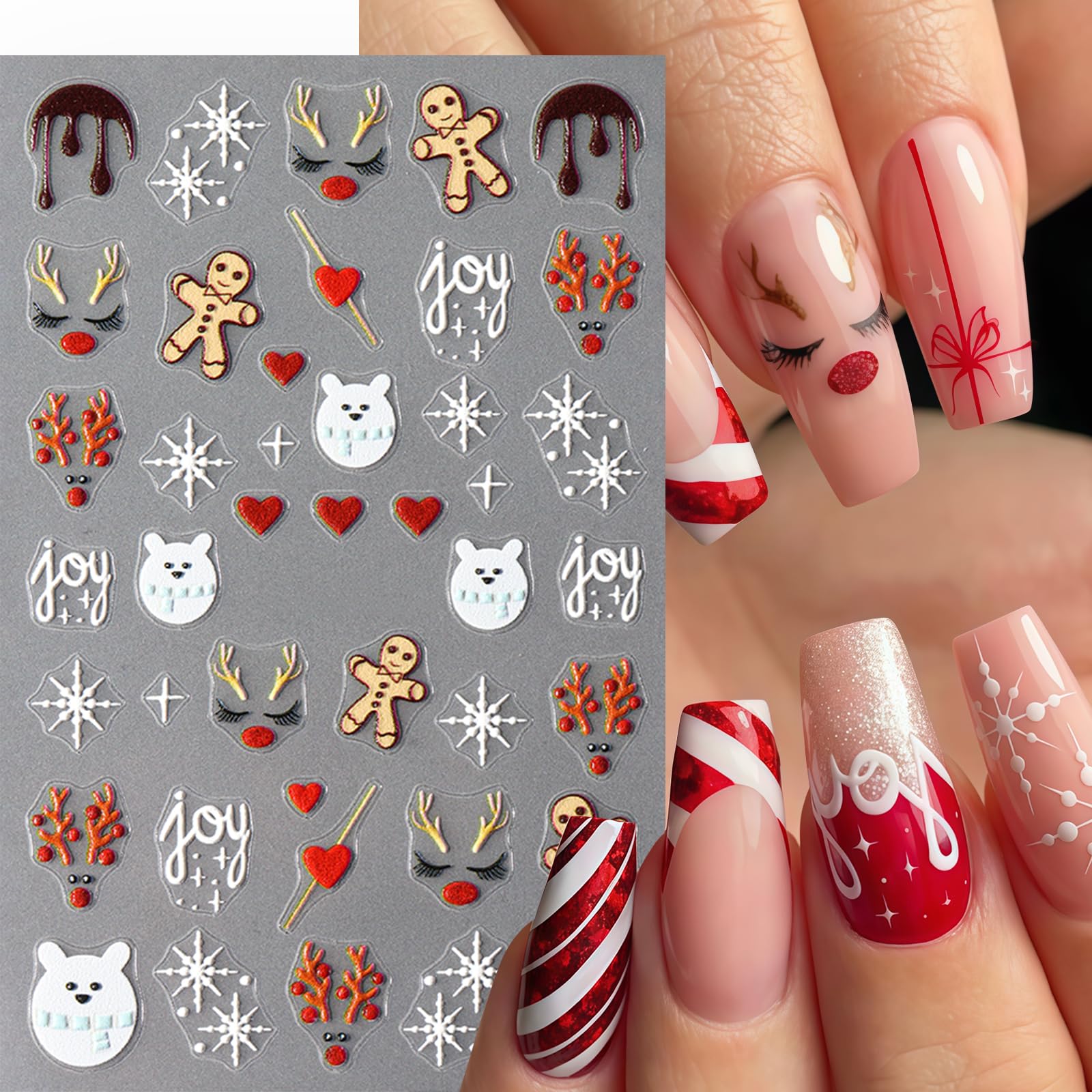 Pegatinas Quezadyl de lazo regalo rojo para uñas, estilo encantador