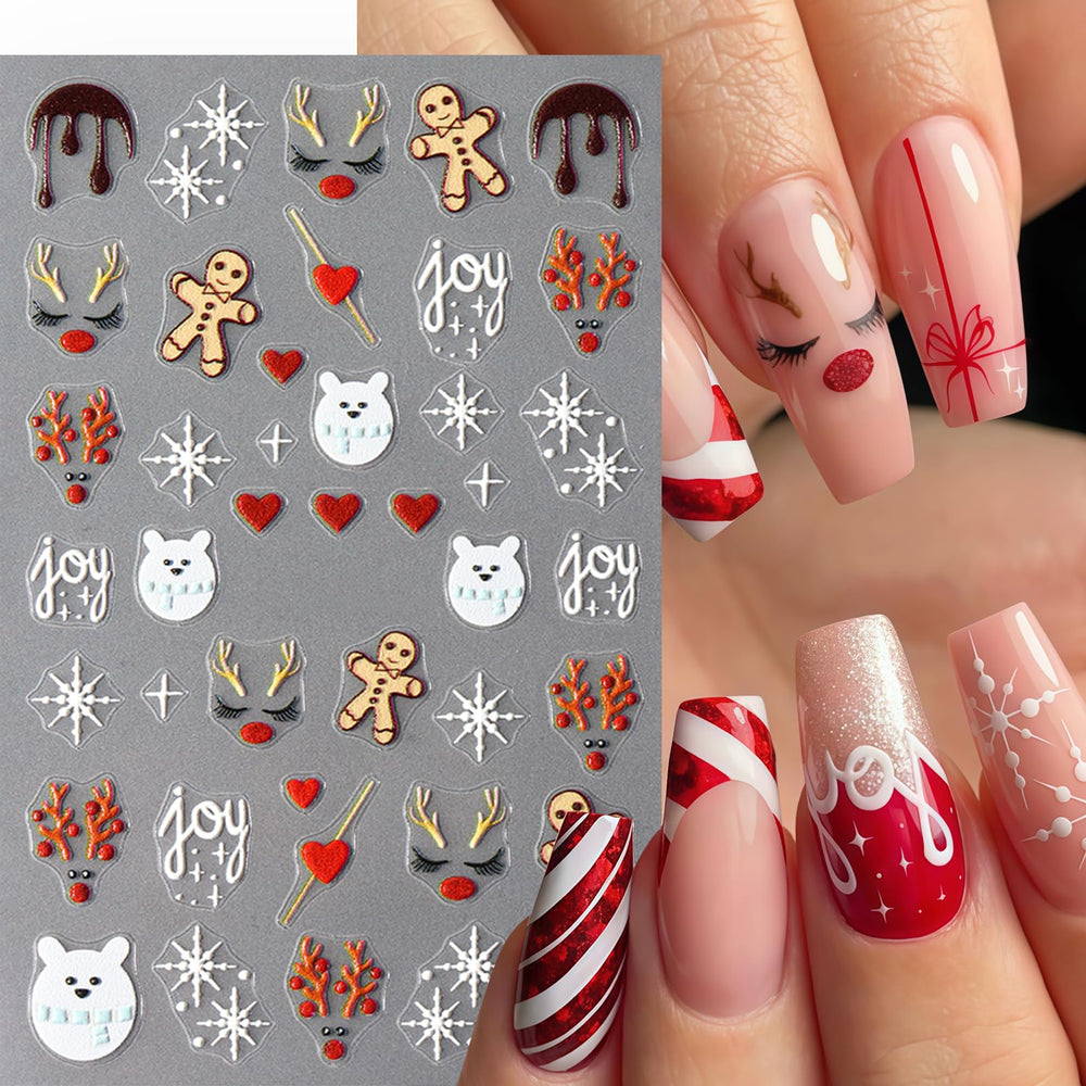 Pegatinas Quezadyl de lazo regalo rojo para uñas, estilo encantador