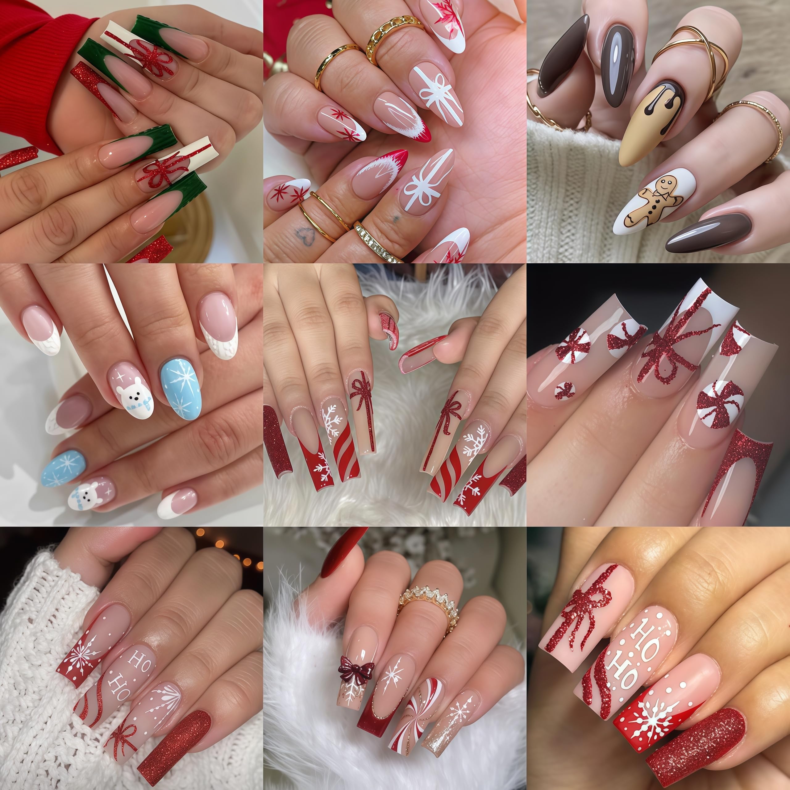 Pegatinas Quezadyl de ornamentos navideños para uñas, opción versátil
