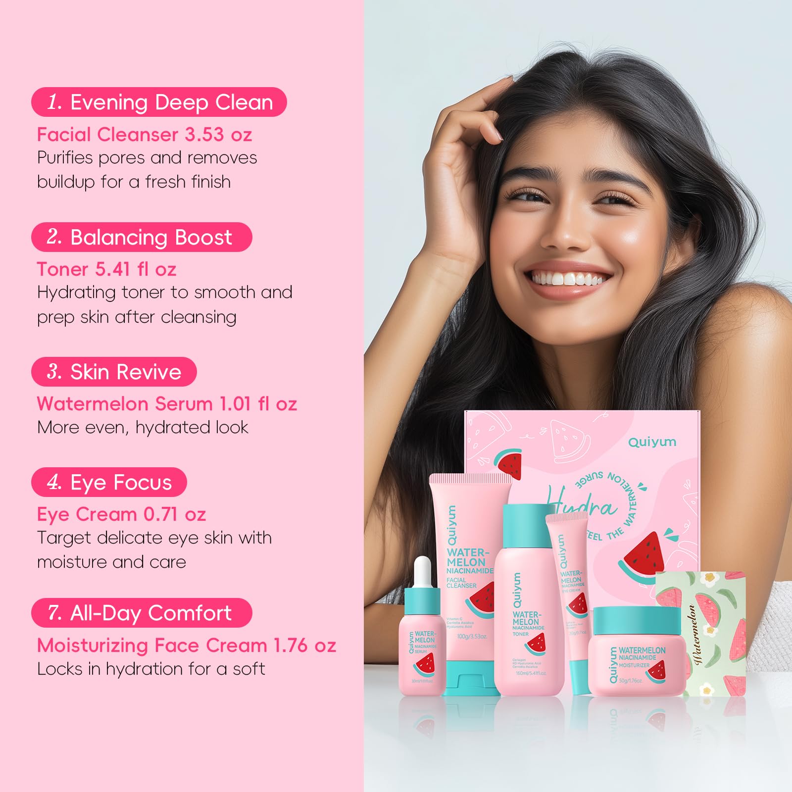QUIYUM Travel-size Skincare Set, compact kit for on-the-go routine