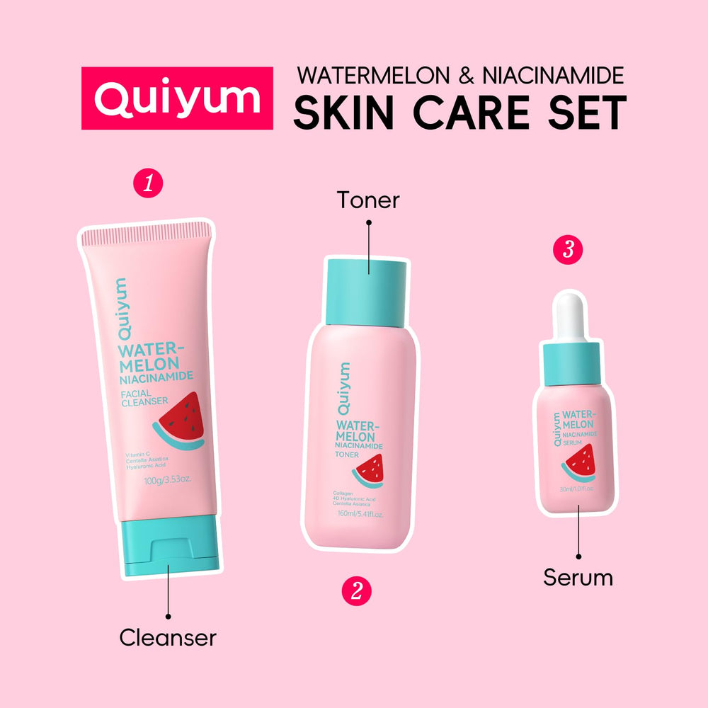 QUIYUM Watermelon ingredients closeup showcases fruit extract.