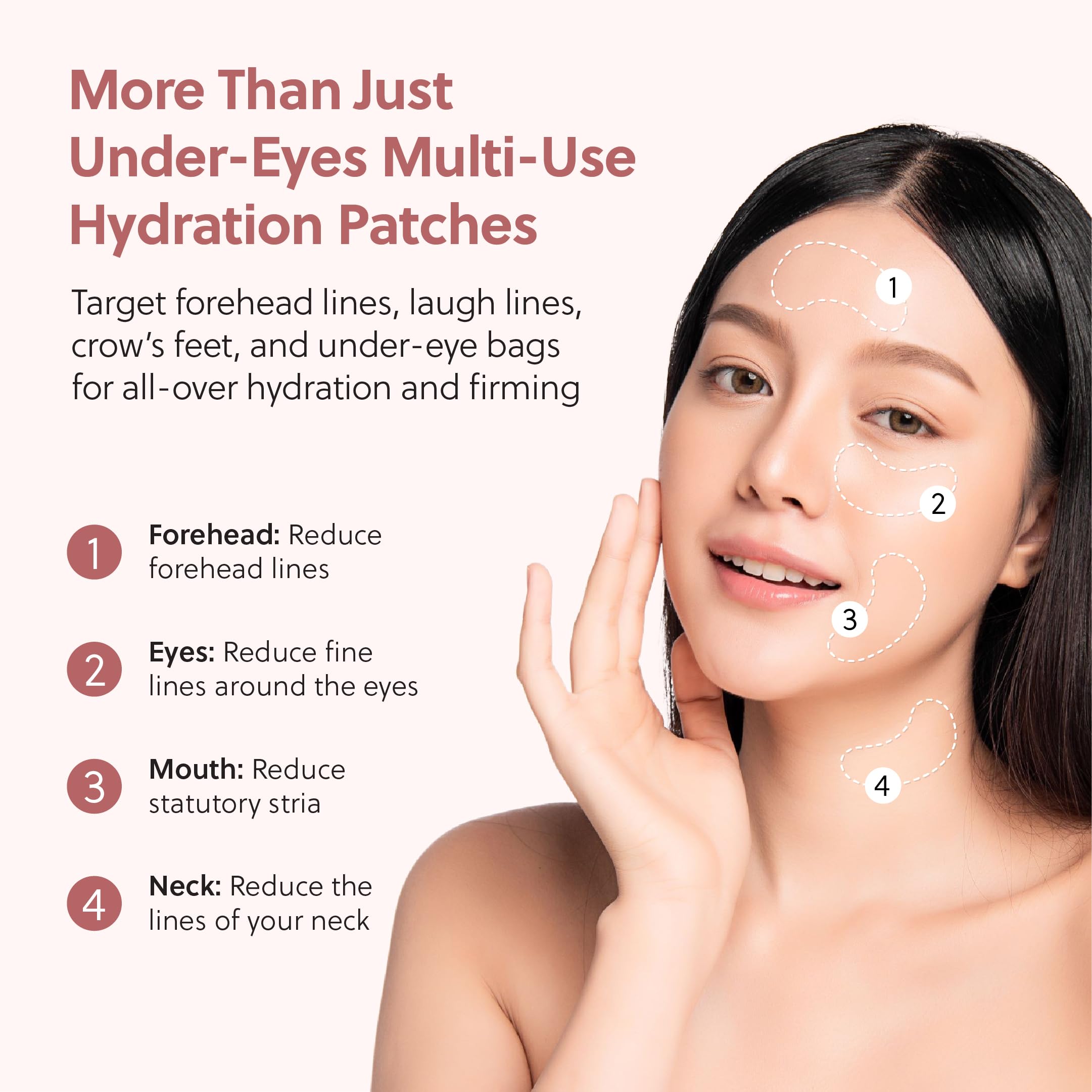 Botanical extracts in QUIA patches soothe skin around the eyes.