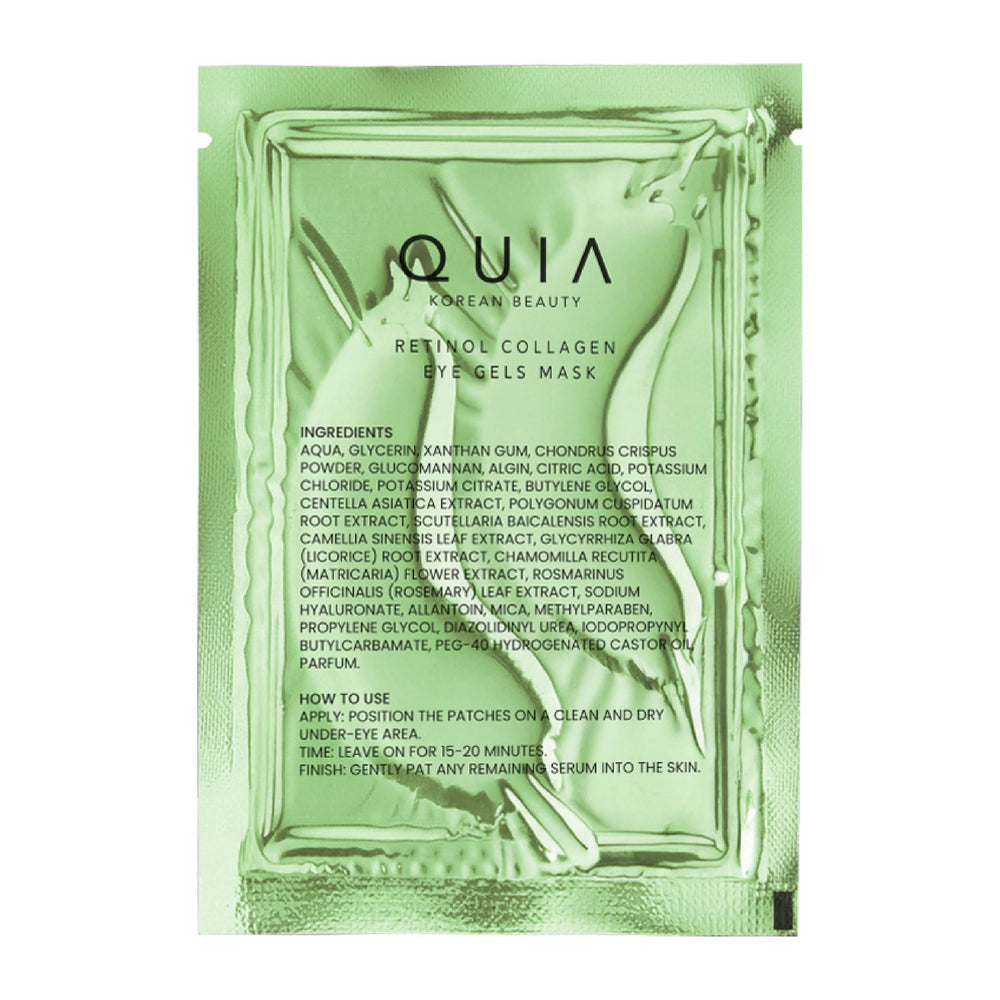 Morning routine with QUIA patches for refreshed, awake eyes.
