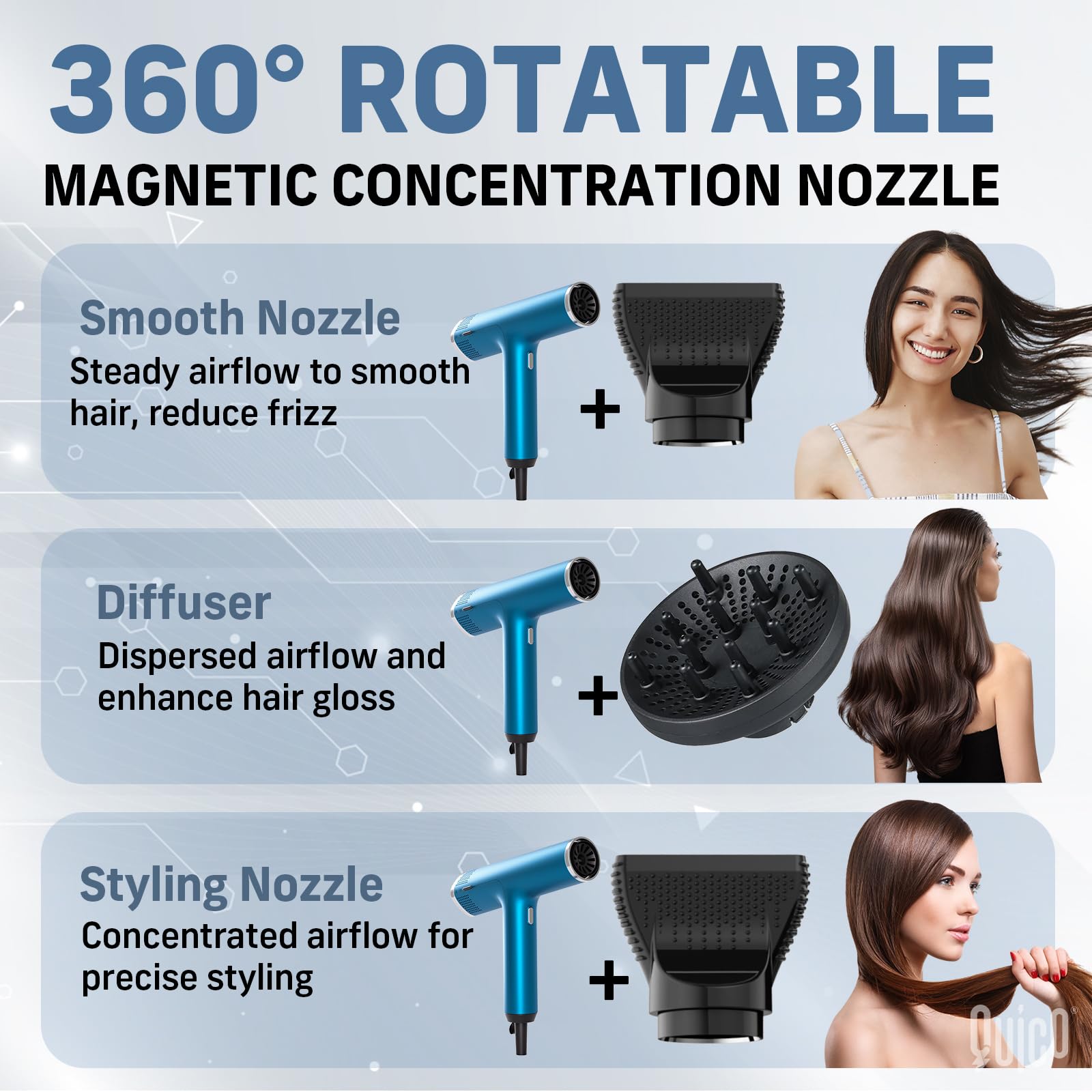 Quico lightweight design weighs 362g for comfortable handling.