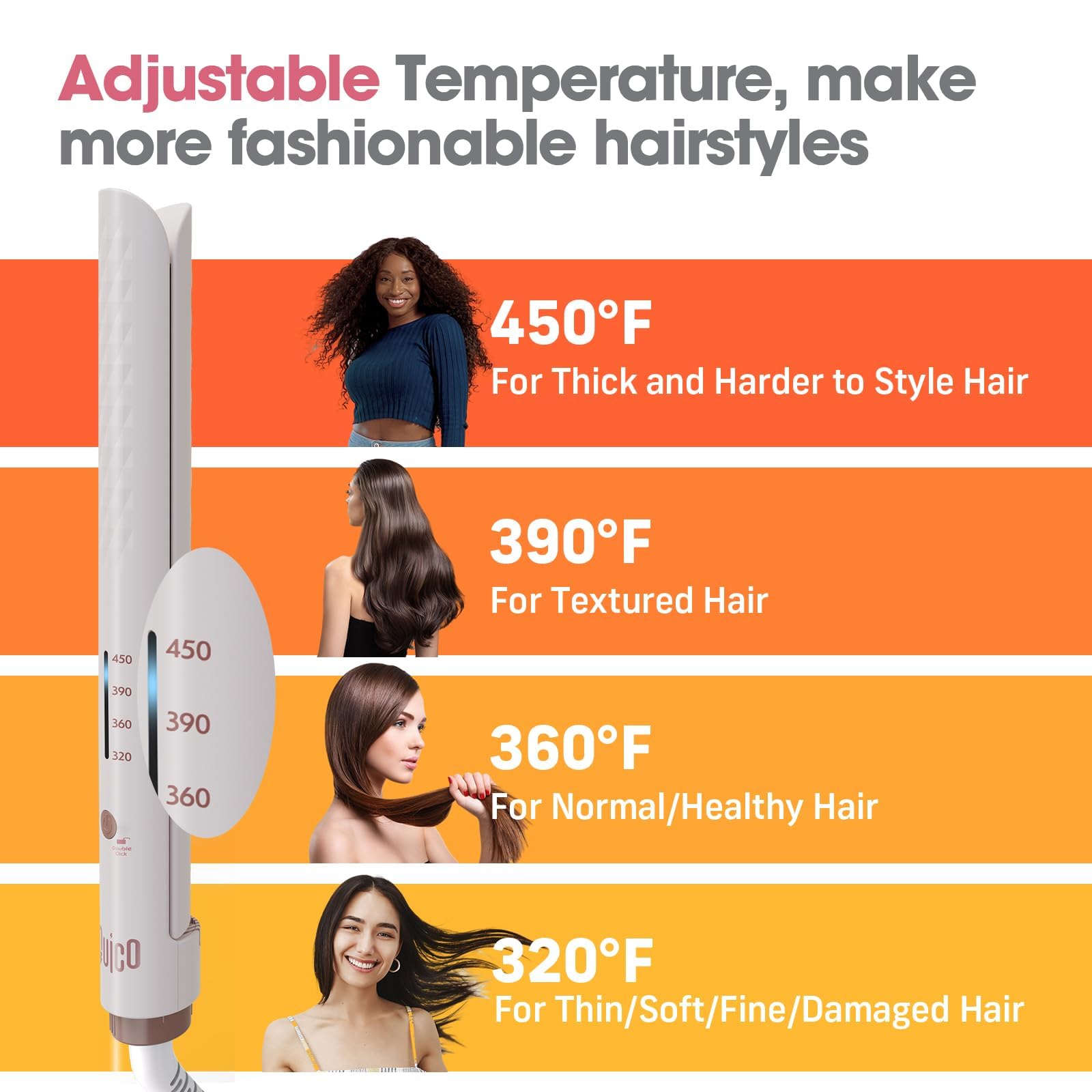 Quico Hair Straightener auto-off feature enhances safety during styling.