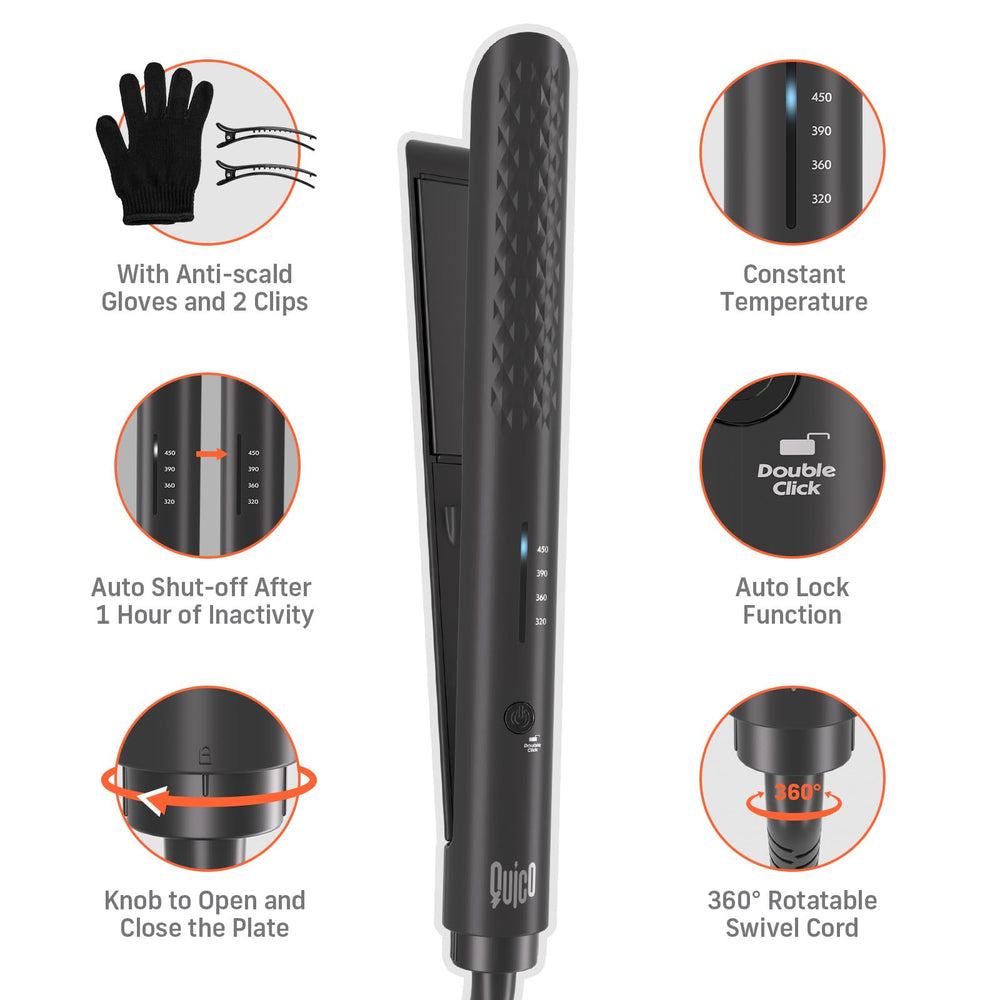 Quico Hair Straightener auto-off feature provides safe operation