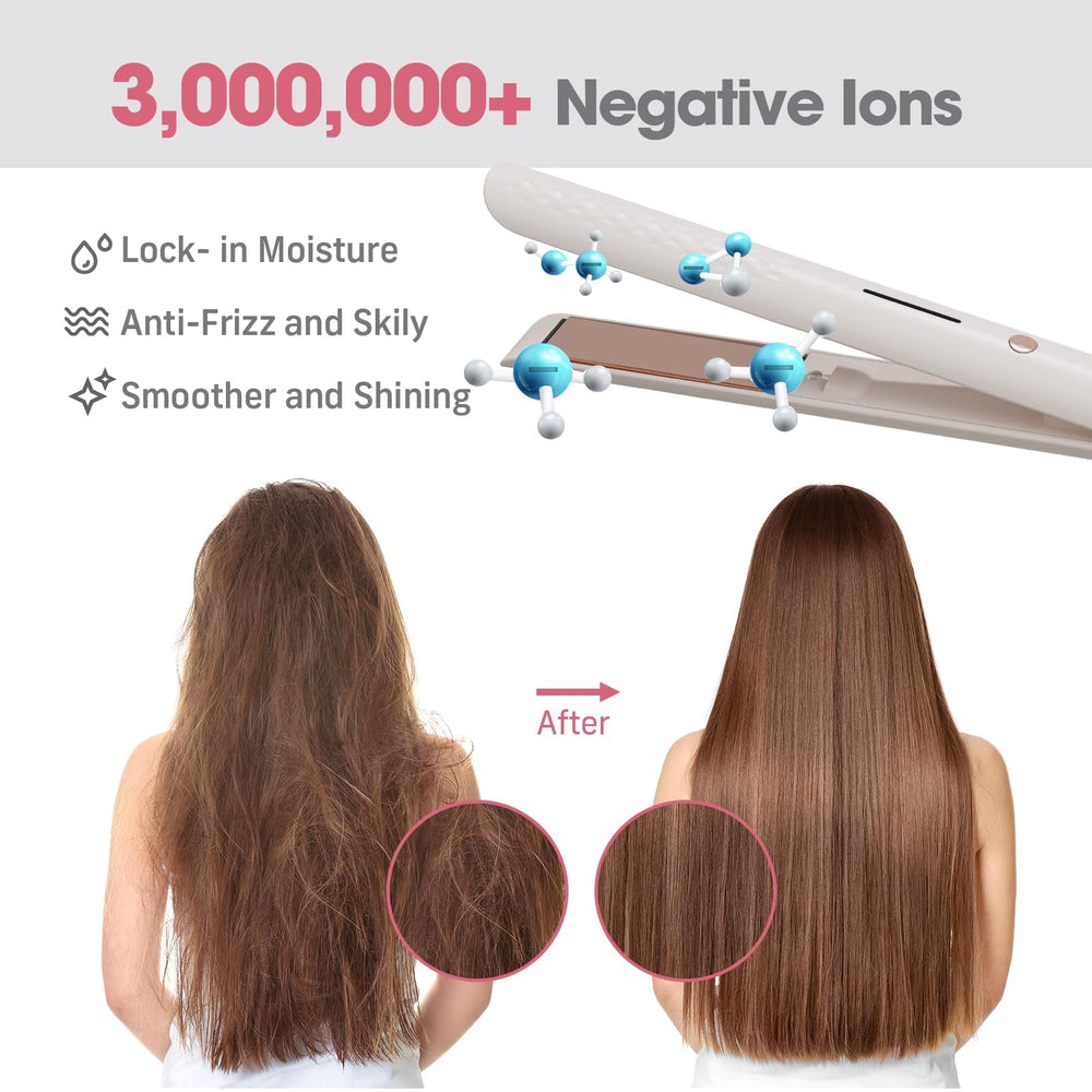Quico Hair Straightener ceramic-tourmaline plates smooth hair with frizz control.